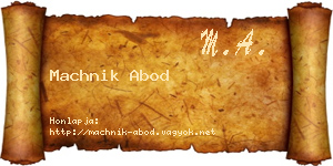 Machnik Abod névjegykártya